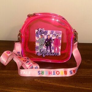 Custom Jonas Brothers clear pink stadium bag.
